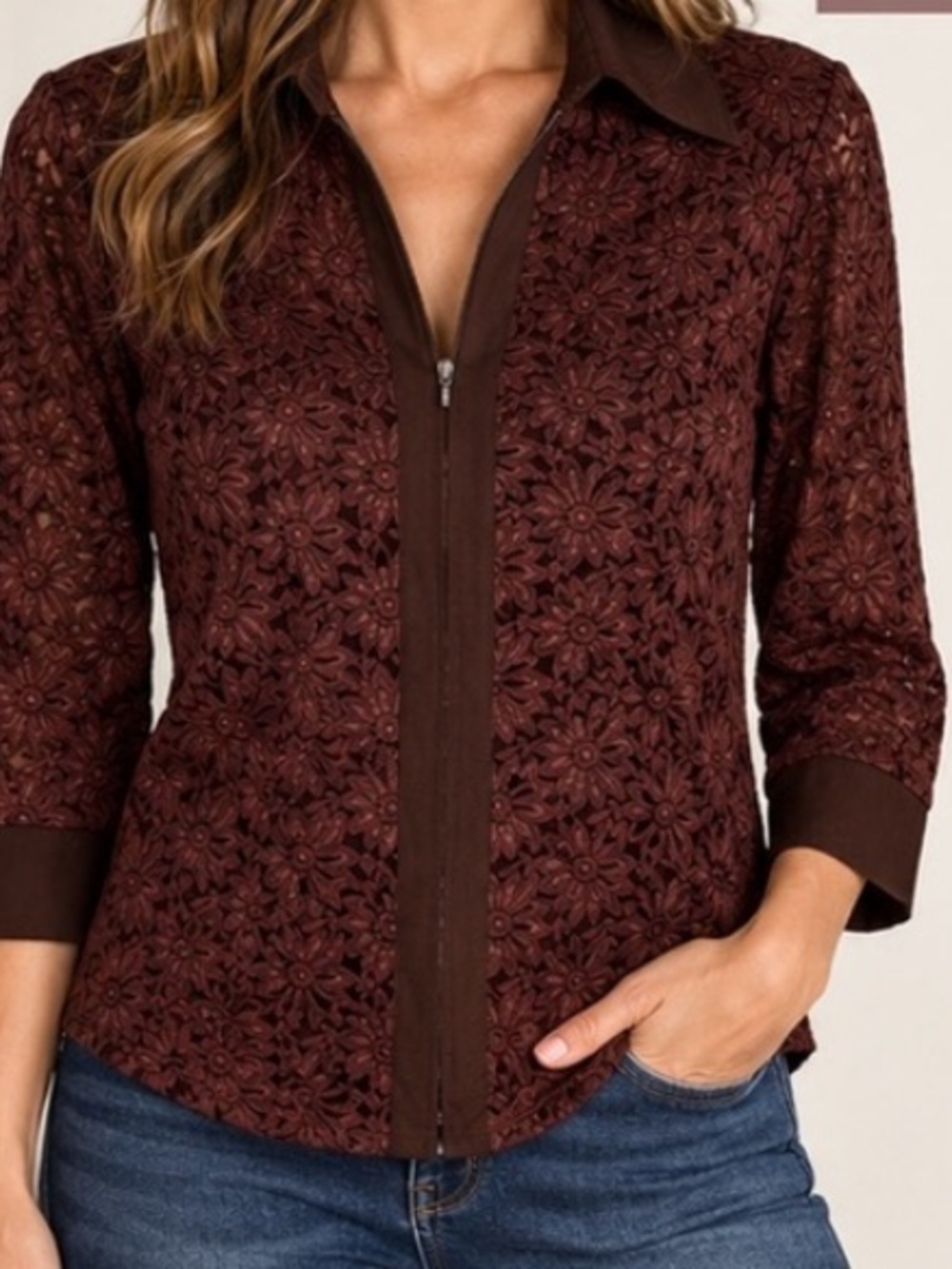 Vintage Impressions Sheer Lace Top